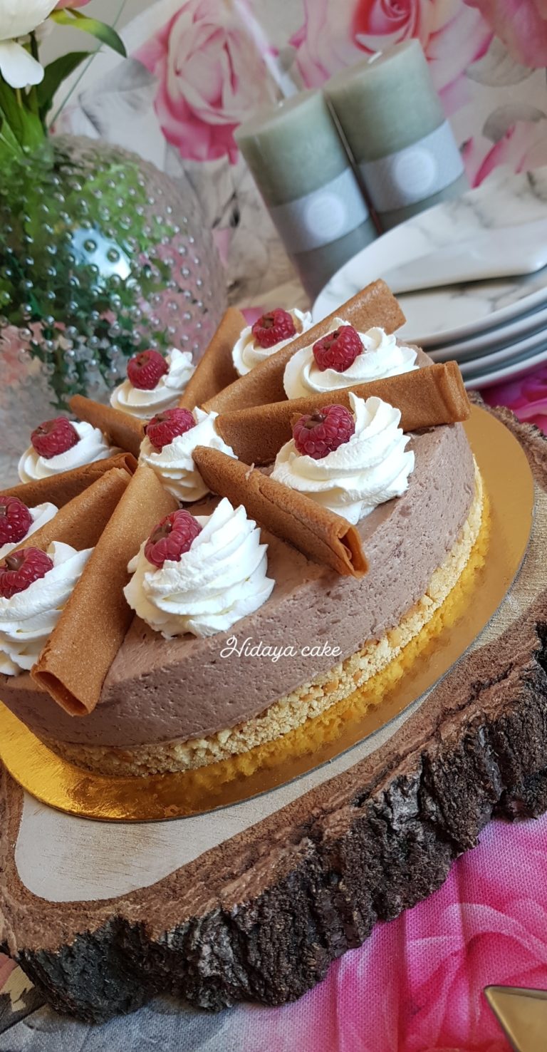 Cheesecake au chocolat au lait et aux framboises